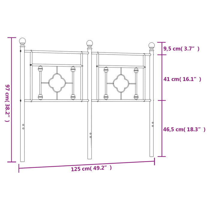 Tăblie de pat metalică, alb, 120 cm - WALTI WALTI