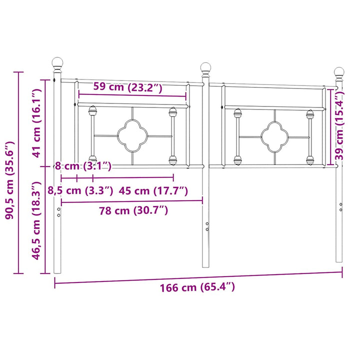 Tăblie de pat de schimb metalică, alb, 160 cm WALTI