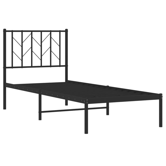 Cadru de pat metalic cu tăblie, negru, 75x190 cm - WALTI WALTI
