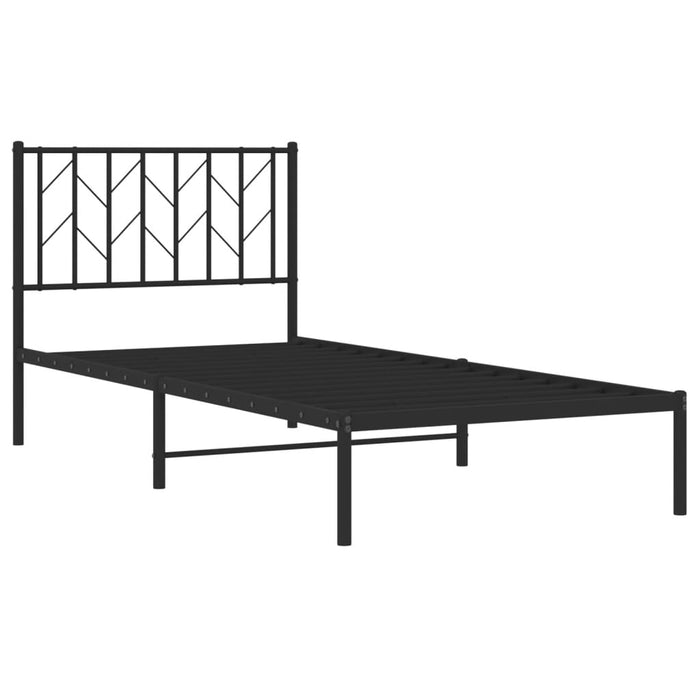 Cadru pat metalic cu tăblie, negru, 90x200 cm - WALTI WALTI
