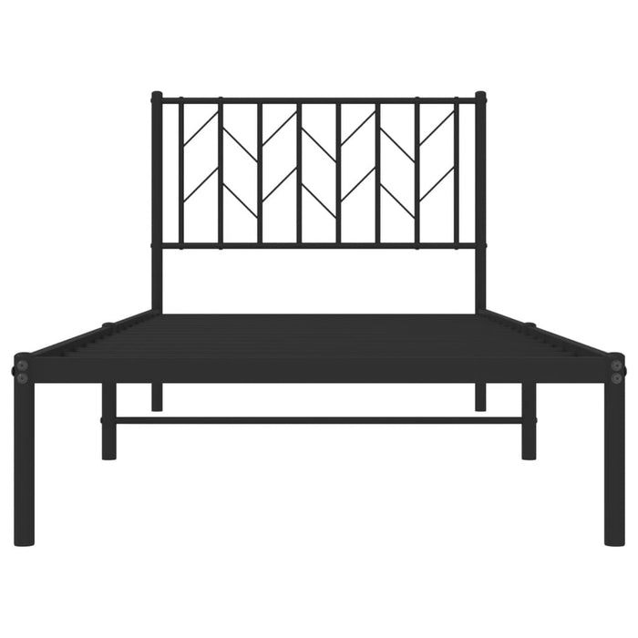 Cadru pat metalic cu tăblie, negru, 90x200 cm - WALTI WALTI