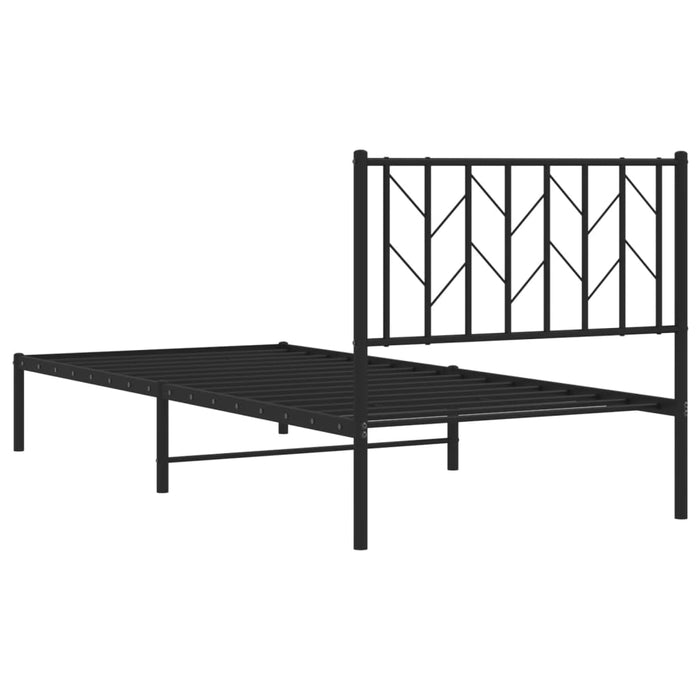 Cadru pat metalic cu tăblie, negru, 90x200 cm - WALTI WALTI