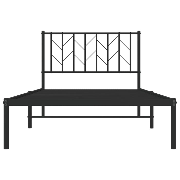 Cadru de pat metalic cu tăblie, negru, 100x190 cm - WALTI WALTI