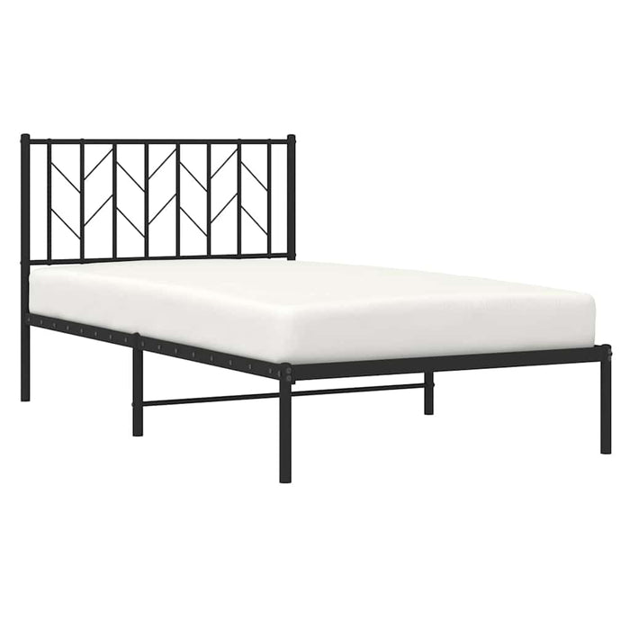 Cadru de pat din metal cu tăblie, negru, 100x200 cm WALTI