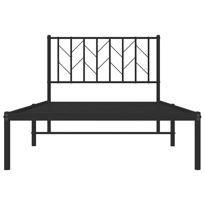 Cadru de pat din metal cu tăblie, negru, 100x200 cm WALTI