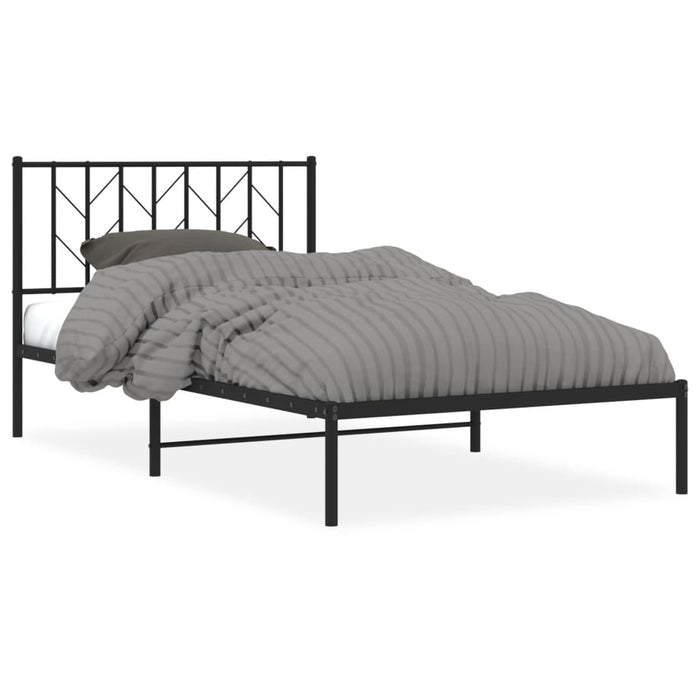 Cadru de pat din metal cu tăblie, negru, 107x203 cm - WALTI WALTI