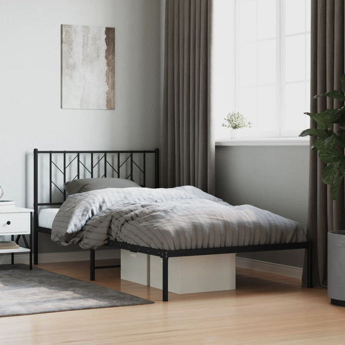 Cadru de pat din metal cu tăblie, negru, 107x203 cm - WALTI WALTI