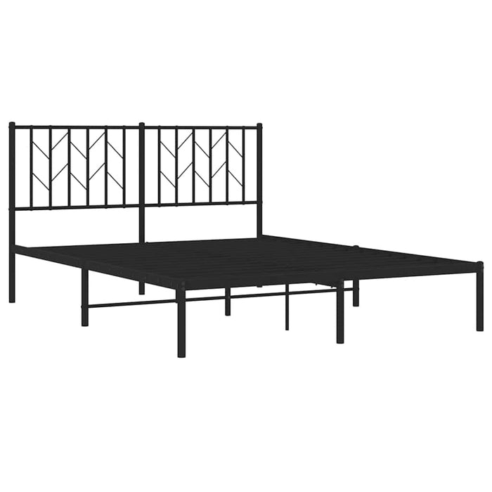Cadru de pat metalic cu tăblie, negru, 140x190 cm - WALTI WALTI