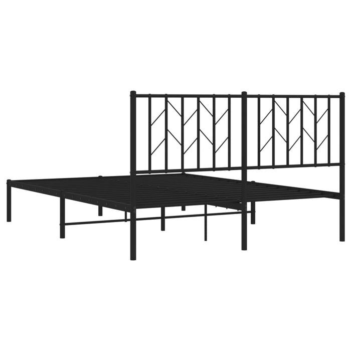 Cadru de pat metalic cu tăblie, negru, 140x190 cm - WALTI WALTI