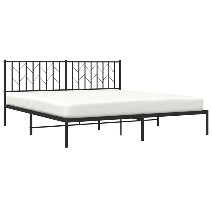 Cadru de pat metalic cu tăblie, negru, 183x213 cm - WALTI WALTI