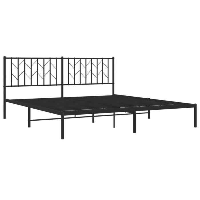 Cadru de pat metalic cu tăblie, negru, 183x213 cm - WALTI WALTI