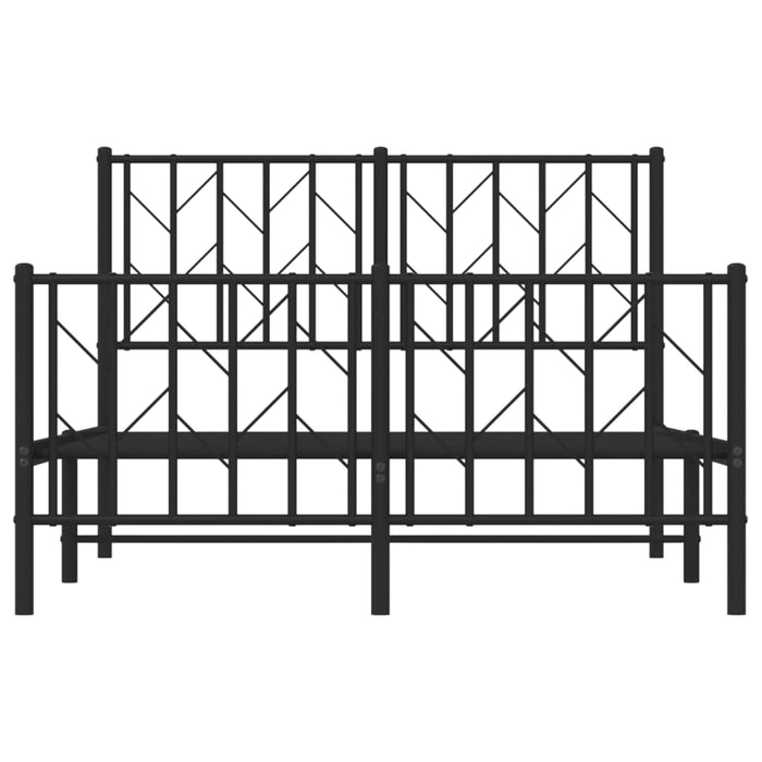 Cadru pat metalic cu tăblie de cap/picioare, negru, 120x200 cm WALTI