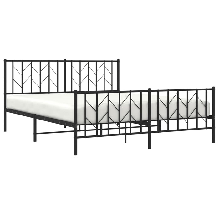 Cadru pat fără saltea, cu tăblie picioare negru 160x200cm metal - WALTI WALTI