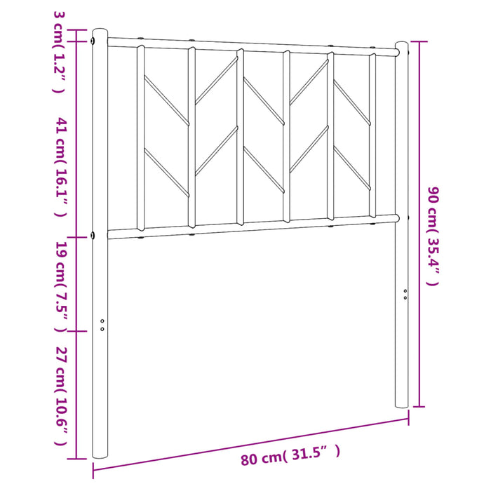 Tăblie de pat metalică, negru, 75 cm - WALTI WALTI