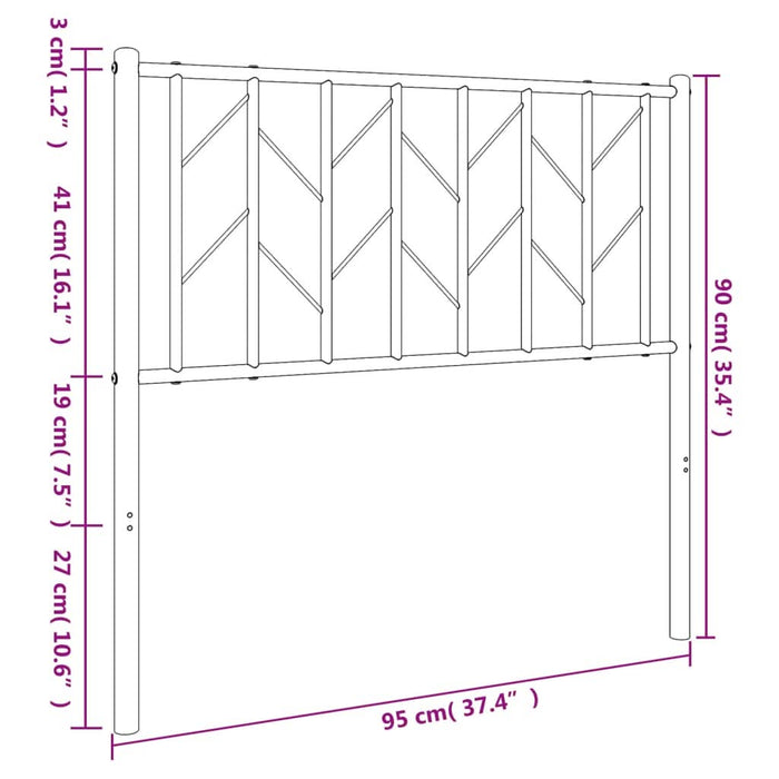 Tăblie de pat metalică, negru, 90 cm - WALTI WALTI