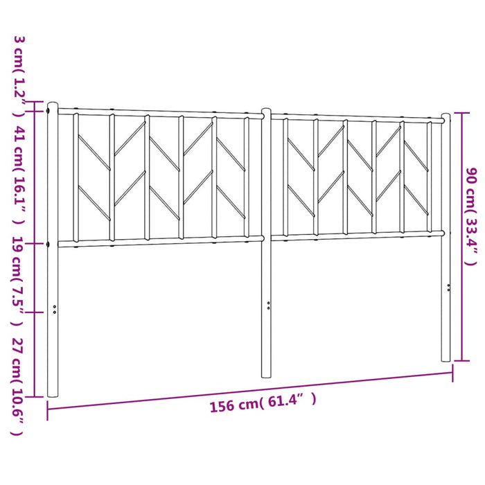 Tăblie de pat de schimb metalică, negru, 150 cm WALTI