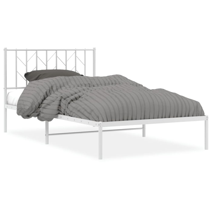 Cadru de pat din metal cu tăblie, alb, 107x203 cm - WALTI WALTI