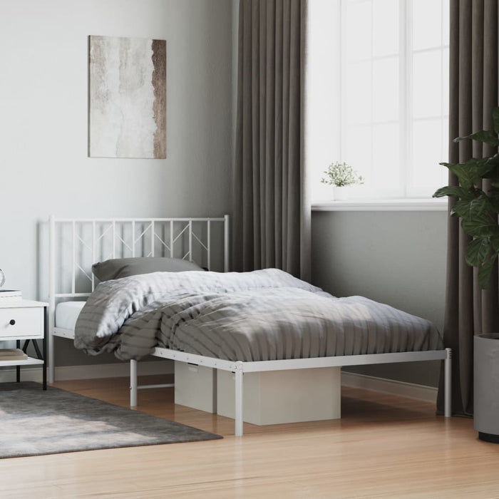 Cadru de pat din metal cu tăblie, alb, 107x203 cm - WALTI WALTI