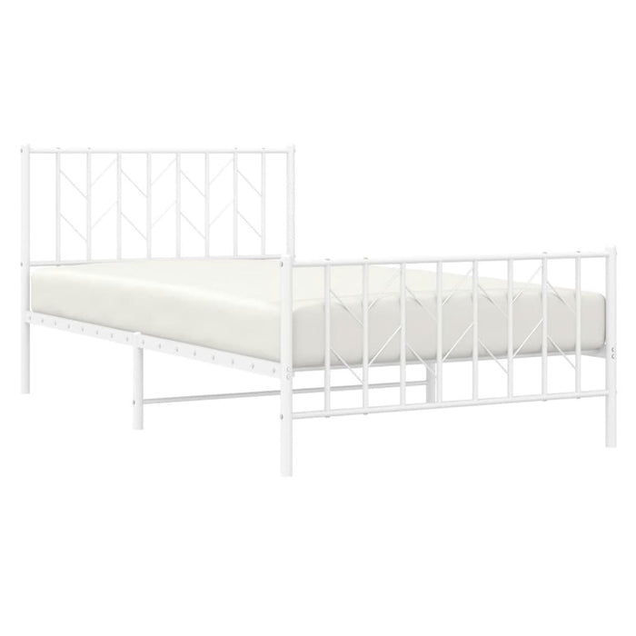 Cadru de pat metalic cu tăblie de cap/picioare- alb 107x203 cm - WALTI WALTI