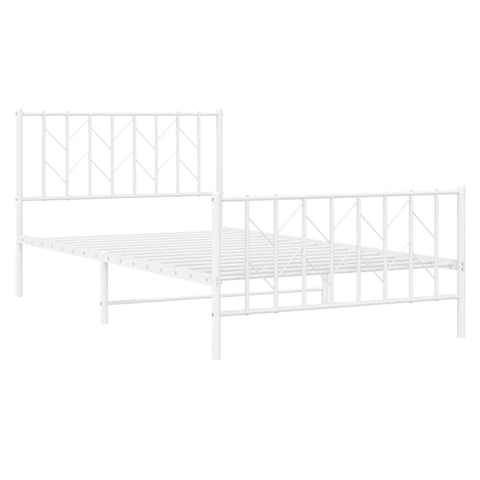 Cadru de pat metalic cu tăblie de cap/picioare- alb 107x203 cm - WALTI WALTI