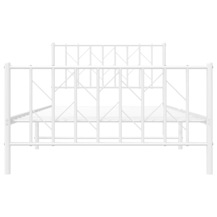 Cadru de pat metalic cu tăblie de cap/picioare- alb 107x203 cm - WALTI WALTI
