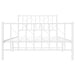 Cadru de pat metalic cu tăblie de cap/picioare- alb 107x203 cm - WALTI WALTI