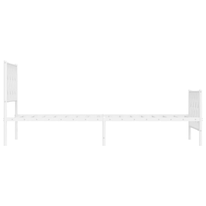 Cadru de pat metalic cu tăblie de cap/picioare- alb 107x203 cm - WALTI WALTI