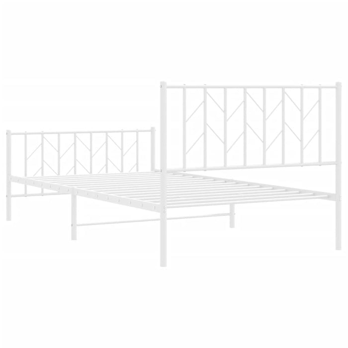 Cadru de pat metalic cu tăblie de cap/picioare- alb 107x203 cm - WALTI WALTI