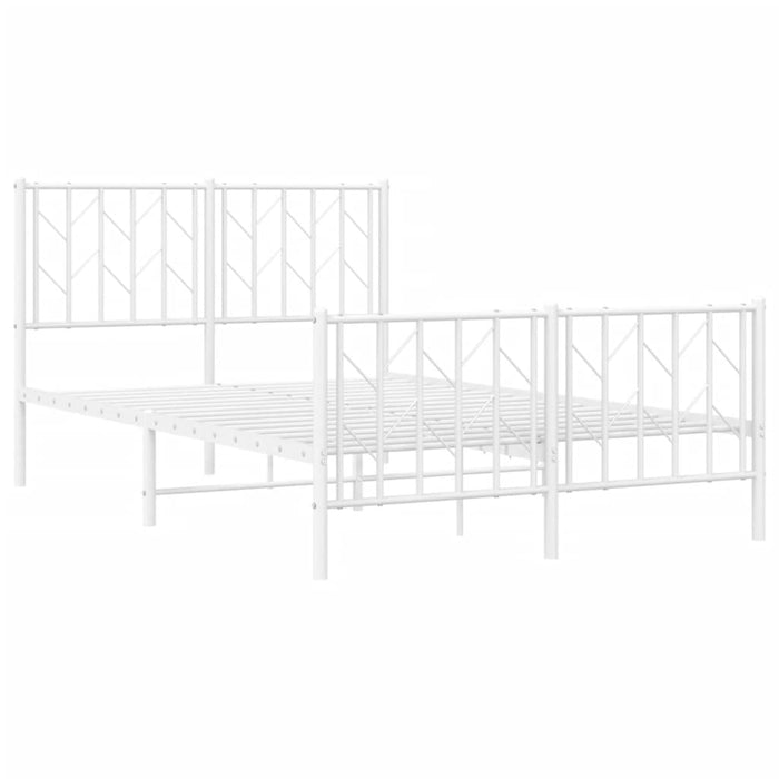 Cadru pat metalic cu tăblie de cap/picioare , alb, 120x190 cm WALTI