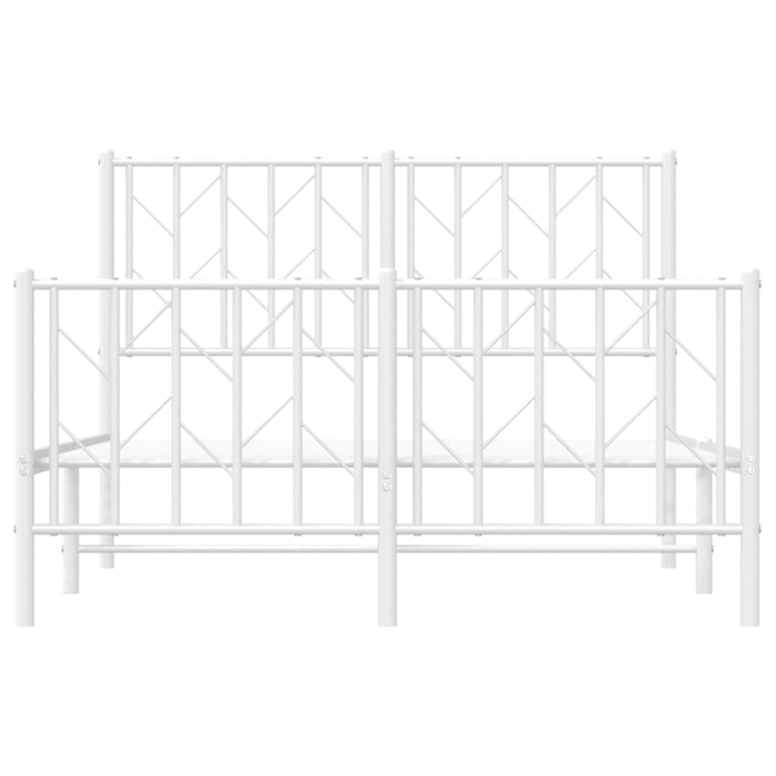 Cadru pat metalic cu tăblie de cap/picioare , alb, 120x190 cm WALTI