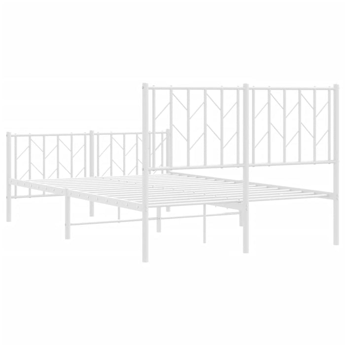 Cadru pat metalic cu tăblie de cap/picioare , alb, 120x190 cm WALTI