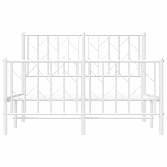 Cadru pat metalic cu tăblie de cap/picioare , alb, 120x200 cm WALTI