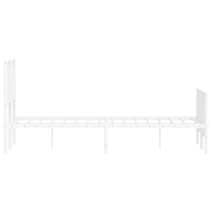 Cadru pat metalic cu tăblie de cap/picioare , alb, 120x200 cm WALTI