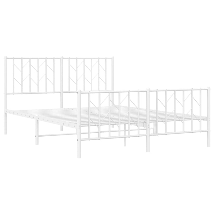 Cadru pat metalic cu tăblie de cap/picioare-, alb, 135x190 cm - WALTI WALTI