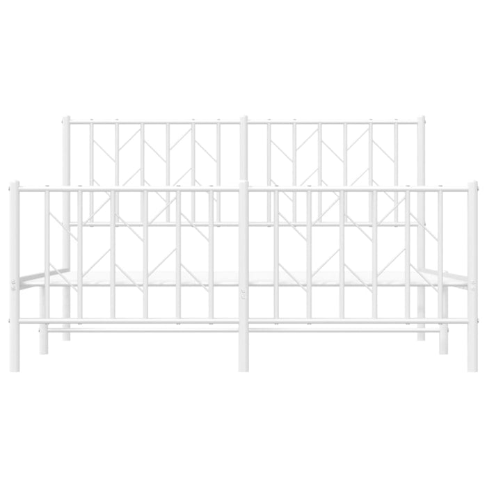 Cadru pat metalic cu tăblie de cap/picioare-, alb, 135x190 cm - WALTI WALTI