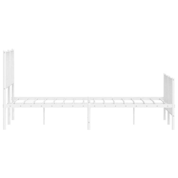 Cadru pat metalic cu tăblie de cap/picioare-, alb, 135x190 cm - WALTI WALTI