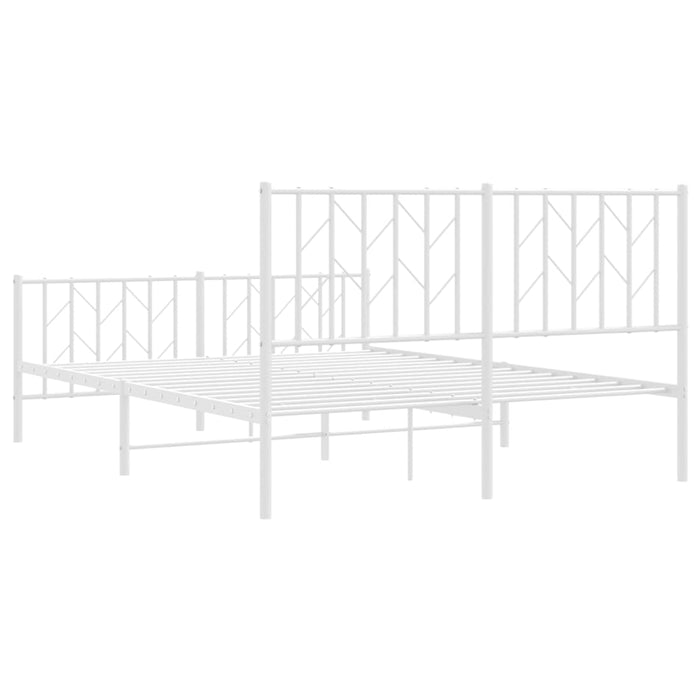 Cadru pat metalic cu tăblie de cap/picioare-, alb, 135x190 cm - WALTI WALTI