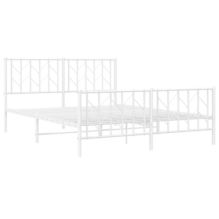 Cadru pat metalic cu tăblie de cap/picioare-, alb, 150x200 cm - WALTI WALTI