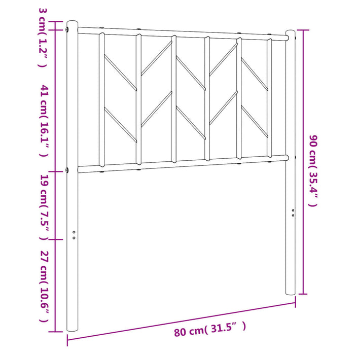 Tăblie de pat de schimb metalică, alb, 75 cm WALTI