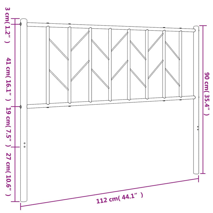 Tăblie de pat metalică, alb, 107 cm - WALTI WALTI