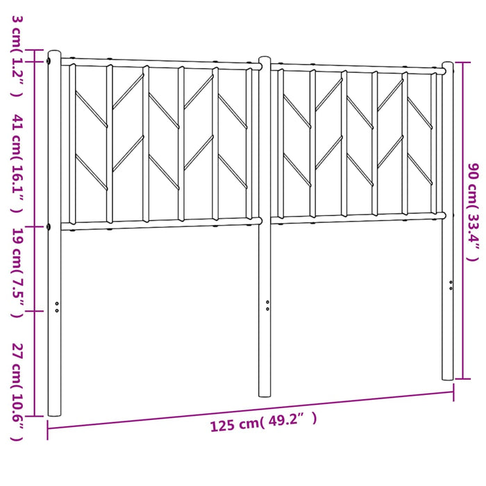 Tăblie de pat metalică, alb, 120 cm - WALTI WALTI