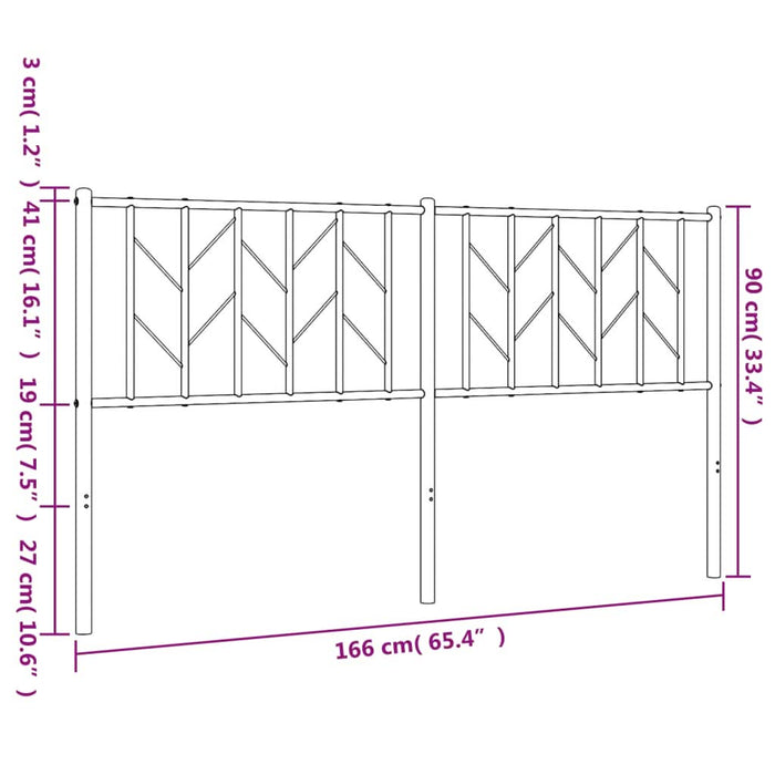 Tăblie de pat metalică, alb, 160 cm - WALTI WALTI