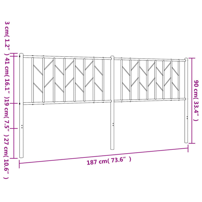 Tăblie de pat de schimb metalică, alb, 180 cm WALTI