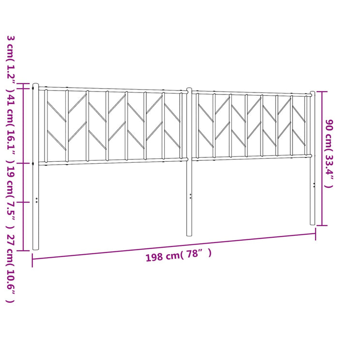 Tăblie de pat de schimb metalică, alb, 193 cm WALTI