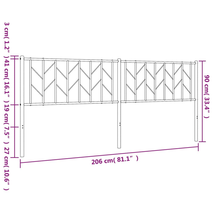 Tăblie de pat de schimb metalică, alb, 200 cm WALTI