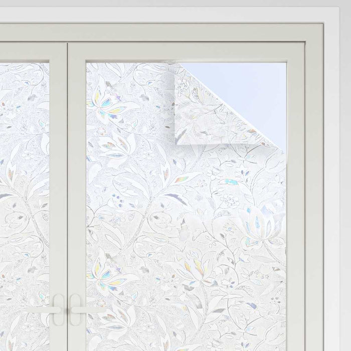 Folie fereastră, 2 buc., mată, model floral, PVC - WALTI WALTI