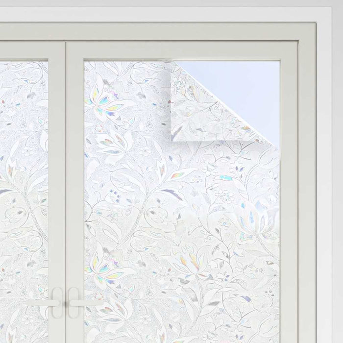 Folie fereastră, 2 buc., mată, model floral, PVC - WALTI WALTI