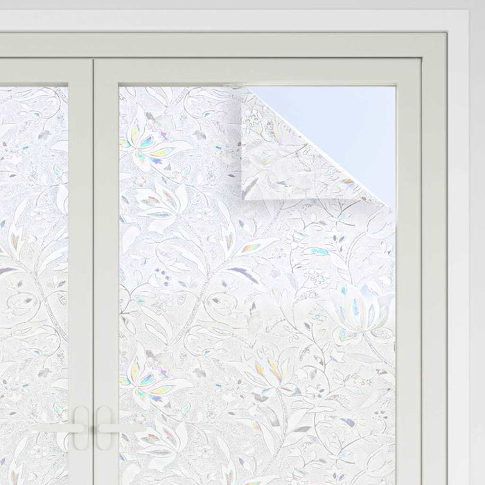 Folie fereastră, 4 buc., mată, model floral, PVC - WALTI WALTI