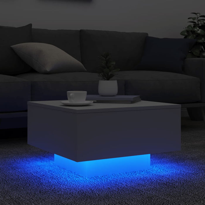 Măsuță de cafea cu lumini LED, alb, 55x55x31 cm - WALTI WALTI