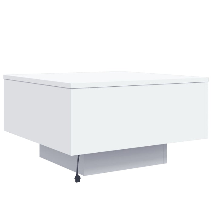 Măsuță de cafea cu lumini LED, alb, 55x55x31 cm - WALTI WALTI